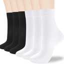 ATBITER Women's Thin Cotton Crew Socks - Soft Above Ankle Bootie Casual Dress Socks 6-Pairs (9-11)