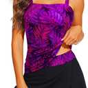 Talisea Womens Two Piece Tankini Bathing Suits with Skirt Tummy Control Swimsuits Ladies Swimwear, M