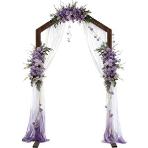 Wood Wedding Arch -7FT Wooden Wedding Arches for Ceremony, Wood Arbor Backdrop Stand for Proposal Wedding, Birthday, Party, Bridal Shower, Garden, Outdoor, Rustic Decorations