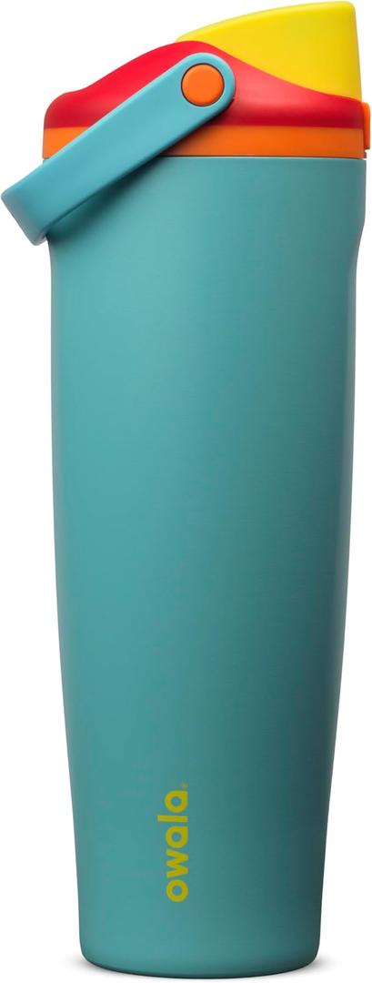 Owala FreeSip Sway Insulated Stainless Steel Water Bottle with Two-Way Spout, Built-In Straw and Bucket Handle, Made for Travel, School, and Sports, 40oz, BPA Free, Leak Proof, Summer Sweetness