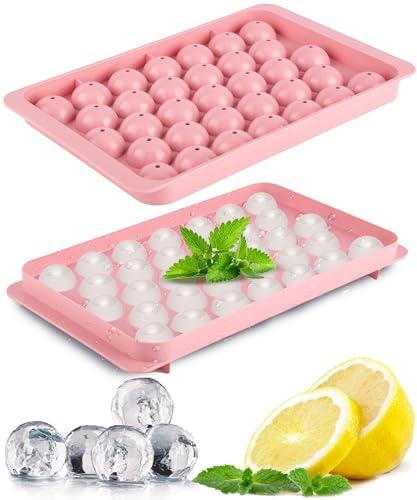 Ice Cube Trays for Freezer - 33 PCS Round Ice Cube Mold with Lid, Sphere Ice Mold and ice trays for freezer