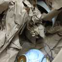 JONATHAN Y 20.5" Blue/White Marbleized Ceramic Table Lamp, Contemporary Traditional Bedside Lamp for Living Room, Gold Accents, White Linen Empire Shade, LED Bulb Included JYL3007A