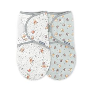 SwaddleMe by Ingenuity Original Swaddle, 100% Cotton, Improves Sleep & Calms Startle Reflex, 0-3 Months, 1.0 TOG, 2-Pack, Baby Swaddle Blanket - Winnie The Pooh