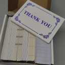 Bonfasvo 100 Pack White Thank You Cards & 100 Pack White Envelopes 4.25 x 6.25 inches Elegant Fold Over Greetings Blank Inside, Handwritten Style For Business Graduation Baby Shower & Wedding