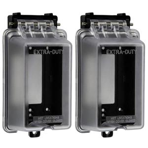 ENERLITES Outdoor Outlet Cover Extra-Duty in-Use Weatherproof Outdoor Decorator/GFCI Receptacle Outlets, Weatherproof Enclosure, 1-Gang 6.1H x 3.4W x 2.8D, Clear Cover, IUC1V-D-2PCS, 2 Count