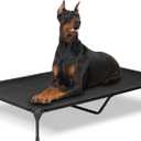 Elevated Outdoor Dog Beds - Dog Cots beds for Large Dogs XXL, Waterproof Raised Dog Bed Easy to Assemble, Cooling Elevated Dog Bed with Teslin Mesh, Durable, Non Slip, Black, 59 inches