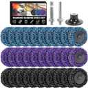 33 Pcs Diamond Sanding Discs Set, 2" Quick Change Easy Strip Wheels for Drill Die Grinder Accessories, Paint Remover Tool for Rust, Oxidation, Paint Removal with 1/4" Roll Lock Holder, Mix Color