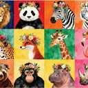 1000 Pieces Jigsaw Puzzles for Adults, Animal Series - Detailed Wildlife Art, Educational Family Game, Large 28" x 20", Great Gift for Animal Lovers & Home DecorFloral Beasts