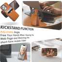 for iPhone 16 Pro Max Leather Wallet Case, Compatible with Magsafe, 2 in 1 Detachable Magnetic Card Holder, RFID Blocking Kickstand Credit Slots Flip Case for Men Women, Brown