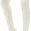 Pcavin Thigh High Socks for Women Cable Knit Over the Knee Boot Socks, Long Warm Leg Warmers Winter