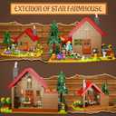 Star Farmhouse Building Blocks Set Toy, with Farm Facilities and Small Animal Figures, DIY Valley House Building Kit for Adults and Kids, Gift for Girls and Boys Ages 6 Plus