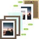 Golden State Art, 14x18 Picture Frame - Displays 11x14 Photo with Mat or 14x18 without Mat, Wide Moulding Solid Wood Frame for Wall Display, Distressed Brown