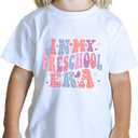 Toddler Kids First Day of Preschool Shirt Pre K Shirts for Girls Boys Hello Prek Tshirt Back to School Cotton Tee 2T 3T 4T (White)