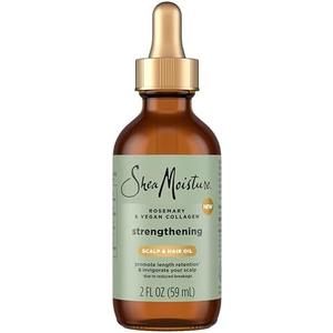 SheaMoisture Strengthening Scalp & Hair Oil Rosemary & Vegan Collagen to Promote Length Retention & Invigorate the Scalp, with ScalpBoost Technology, 2 oz SheaMoisture Strengthening Scalp & Hair Oil Rosemary & Vegan Collagen to Promote Length Retention & Invigorate the Scalp, with ScalpBoost Technology, 2 oz