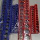 Magnetic Socket Organizer Set, 6PCS Socket Holder, 1/4", 3/8", 1/2" Sockets Holds 143 Pieces Magnetic Sockets Trays (Blue&red, 6 Pcs)