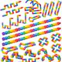 30pcs Rainbow Party Favors , Bulk Wacky Track Fidgets Toys Snap and Click ,Goodie Bag ,Prizes,Back to School Birthday Students Classroom Fidgets Stocking Stuffers Gift for Kid Teen