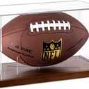 Football Display Case - Clear Acrylic Football Case Display Case with Removable Football Stand, Dust and UV Protection Acrylic Display Box for Signed Football Sports Collectibles Memorabilia Display