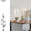 Pendant Light,4000K Modern LED Pendant Lights Kitchen Island,Adjustable Pendant Lighting Over Island Hanging Pendant Light Fixtures for Kitchen Dining Room Hallway Foyer (1 Pack, Chrome)