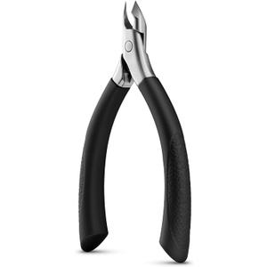 BEZOX Cuticle Clipper for Salon-Worthy Nails - Professional Half Jaw (5 mm) Cuticle Trimmers with Silicon Handle for Expert Manicures, Precision Cuticle Cutters Premium Nail Care Tool - Black