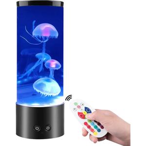 Jellyfish Lamp, Jelly Fish Light Lamp with 16 Color Changing Light Effects, with 4 Jelly Fish Remote Control Live Jellyfish Aquarium Lamp