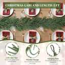 5FT Artificial Norfolk Pine Garlands Real Touch Winter Pine Garland Green Artificial Greenery Garland for Table Mantle Wall Indoor Outdoor Christmas Decorations Faux Xmas Home Kitchen Decor(1, 5FT)