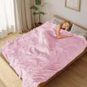 LaffyLo Electric Heated Blanket Full Size 72"84", Breathable & Luxurious Flannel, Soft Warm Gift with Over-Heat Protection,4 Heating Levels & 10 H Auto Shut Off, Machine Washable, Light Pink