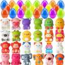 24pcs Prefilled Easter Eggs with Animal Squishy Toys, Party Favors for Kids, Easter Basket Stuffers Egg Hunt Egg Fillers Mochi Squeeze Toys for Boys Girls, Birthday Gifts, Classroom Prizes