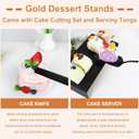 MACIFECI Cake Stand Set, Black Cake Stands For Dessert Table Including Dessert Tray, Metal Cupcake Display Stands Dessert Trays (Black)