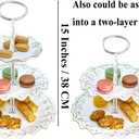 3-Tier 15 Inches Silver Oval Cupcake Stand, Metal Mold, DIY Hardware, Perfect for Serving Fruit, Cake, Snacks, Desserts