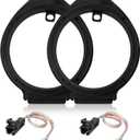 RED WOLF 6.5" Speaker Adapter Spacer Ring w/Speaker Wiring Harness Plug Replacement for GMC Sierra/Chevy Silverado/Buick 1995-2012, Cadillac 1988-1999 Aftermarket Door Speaker Adapter Bracket Kit