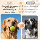 SNOYWEN Chew Resistant Smart Interactive Dog Balls, Durable Food-Grade Rubber Material, Automatic Moving, Bouncing, Rotating Toy with Light for Medium, Large Dogs, IPX7 Waterproof (Yellow)