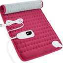 Deepsoon Heating Pad,Electric Heating Pads for Back,Neck,Abdomen,Moist Heating Pad for Shoulder,Knee,Arms,Legs,Dry/Moist Heat & Auto Shut Off,Christmas Gifts for Men and Women,Burgundy,24x12 Inch