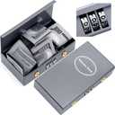 1 Pack Combination Lock Metal Box for Gamblers Pocket Safe Coded Casino Winner Bank Cash Drop Box Portable Casino Money Boxes for Cash Saving Go Home Money Gifts, 4.3 x 2.36"(Silver)