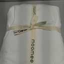 MooMee Fitted Bottom Sheet Only 100% Washed Cotton Linen Like Textured Breathable Durable Soft Comfy Deep Pocket Fits Mattress up to 17" (Cream White, California King)