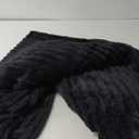 NEWCOSPLAY Super Soft Twin Blanket Black Premium Silky Flannel Fleece 3D Ribbed Jacquard Lightweight Bed Blanket All Season Use (Black Ribbed, Twin(60"x80"))