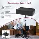 Lightweight Knee Scooter Crutch Alternative, Foldable & Adjustable Knee Scooter for Adults for Foot Surgery, Steerable Knee Walker with Detachable Storage Basket, Includes DIY Stickers-Black