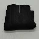 BTFBM Sweaters for Women Fall Fashion 2025 Loose Quarter Zip Pullover Collared Long Sleeve Cable Knit Winter Clothes (Small, Black)