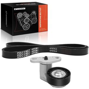 A-Premium Engine Serpentine Drive Belt Kit W/Tensioner Compatible with 99-08 Chevy, GMC, Cadillac, Hummer Vehicles - Silverado Suburban Sierra Yukon XL 1500 2500, Tahoe, Escalade EXT, Avalanche & More