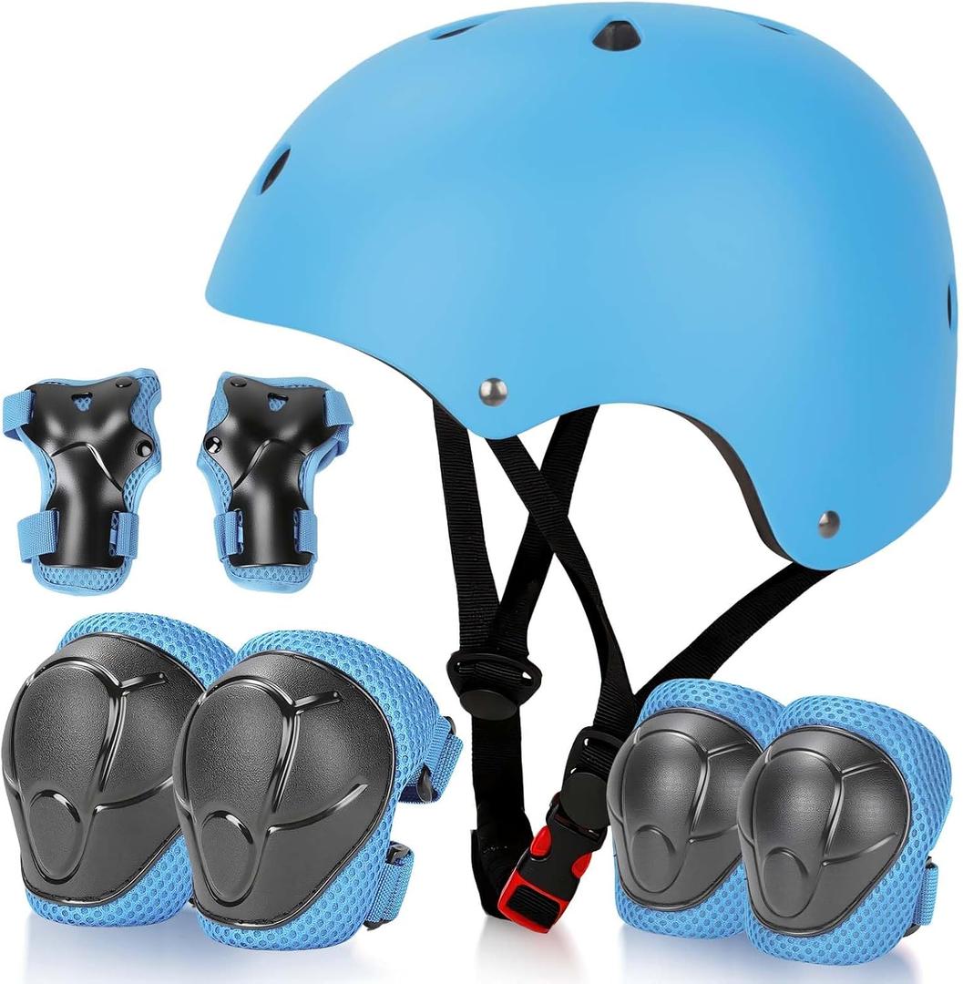 Kids Bike Helmet,Adjustableoddler Skateboard Helmets for 3-5-8-14 Years Kids Girls Boys Youth Bicycle Helmet for Scooter Balance Bike Rollerskating Skateboard (Light blue)