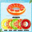 Elcoho 5 Pieces Inflatable Pool Floats 29.5 Inches Swim Tubes Rings Fruits Swimming Rings Big Beach Swimming Water Favors for Summer Outdoor Party Decorations