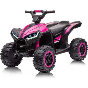 GarveeLife 12V Kids Ride On ATV, 4 Wheeler Electric Vehicle for Kids 3-8 Toddler Battery Powered Toy Car for Boys Girls with Remote Control, LED Lights, Soft Start, Treaded Tires, Music, Pink