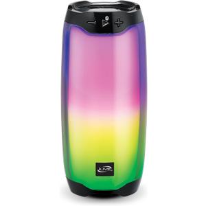 iLive Portable Bluetooth Color Changing Party Speaker, LED Light Effects, ISB212BLK