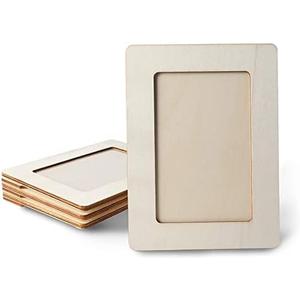 Bright Creations Wooden Picture Frame for 4 x 6 Inch Photos - Unfinished Wood Frames (4 Pack)