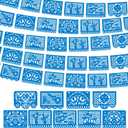 VitalCozy 4 Pack 59 ft Papel Picado Banner Mexican Talavera Party Plastic Fiesta Banner Mexico Wedding Decorations for Day of The Dead Cinco De Mayo Cielito Lindo Party Decorations (Blue)