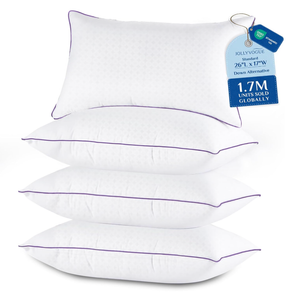 JOLLYVOGUE Pillows Standard Size Set of 4, Washable Supportive Full Size Bed Pillows with Super Soft Down Alternative Fill, Luxury Fluffy Hotel Quality for Side, Back and Stomach Sleepers