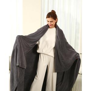 Electric Blanket Full Size - 72"x84" Cozy Coral Fleece Full Size Heated Blanket with Overheat Protection, Fast Heating Blanket with 6 Heating Levels & 1-10 Hours Adjustable Timer, Dark Gray