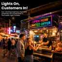 Programmable LED Sign 40" x 14", Outdoor LED Sign for Business, Full Color RGB Scrolling Display with WiFi & USB Control, IP65 Waterproof Digital Advertising Sign for Storefront, Restaurant, Retail & Commercial Use, P10 40*14 INCH