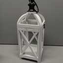 HD Designs  Metal & Wood Lantern - White - 17 in
