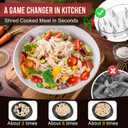 SoulLife Chicken Shredder 8 Inches, Chicken Breast Shredder Tool, Cooked Meat Shredder With Clear Lid, Ergonomic Design, Auti-slip, Easy To Clean, Chicken Shredder Tool Twist, Chicken Grinder (Black)