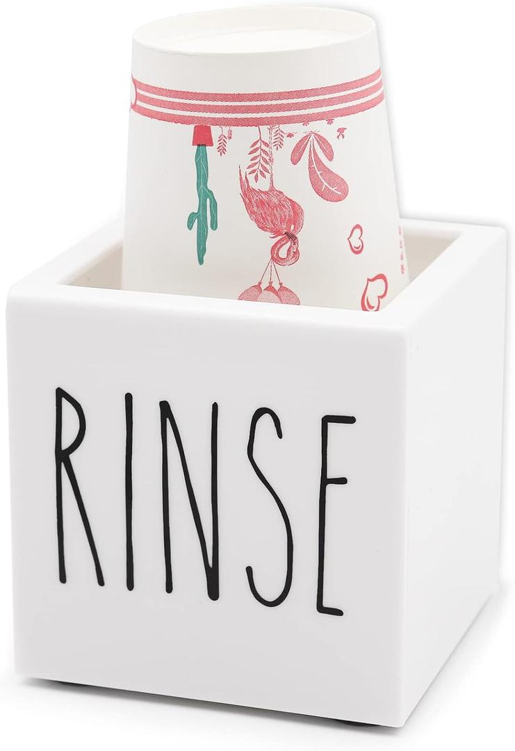 Dixie Acrylic Cup Dispenser and Holder, 3/5 oz White Paper Cup Rinse Organizer Caddy (1 Compartment)